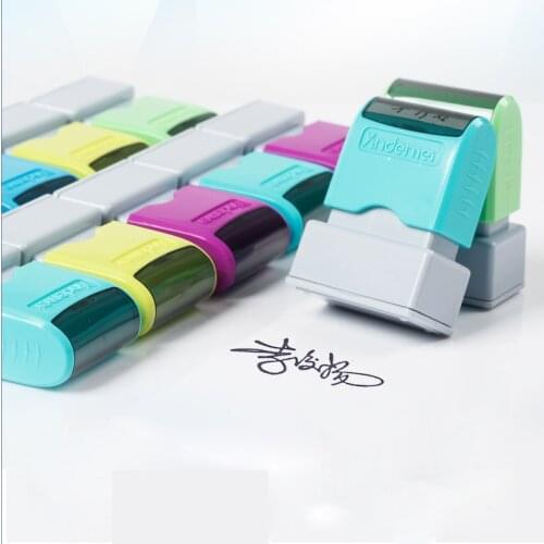 Personalized Signature Stamp for Scrapbooking Card Wedding Teacher Stamp Date Stamp Hand Writing Refillable Pre-Inking Stamp