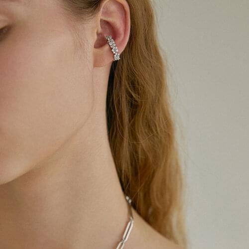 S925 Sterling Silver Earrings for Women Fashionable Crystal No Ear Hole New Simple Tremella Clip Jewelry Accessories Wholesale