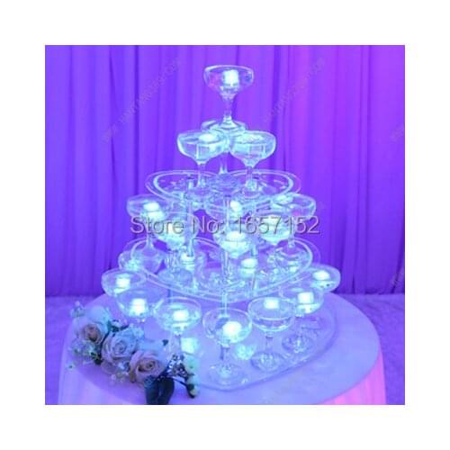 Wedding wine tower, three tiers heart-shaped champagne tower, festive party supplies
