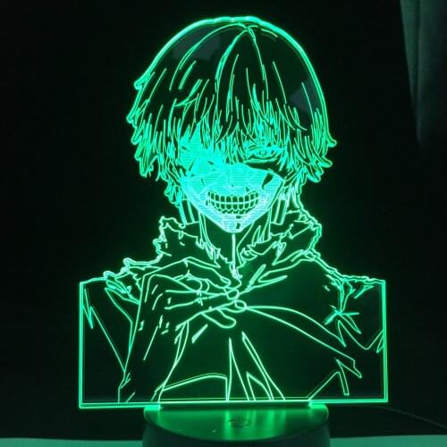 Tokyo Ghoul Ken Kaneki for Bedroom Decor Nightlight Cool Birthday Gift Acrylic Led Night Light Tokyo Ghoul Anime 3d Lamp
