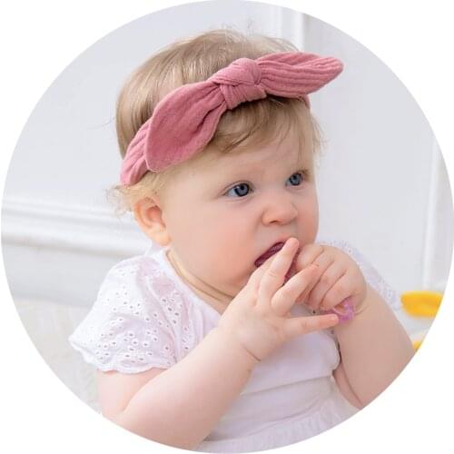 Baby Headband For Girls Rabbit Ears Hairbands Cotton Bows Elastic Head Bands For Children Infant Headwear Kids Hair Accessories