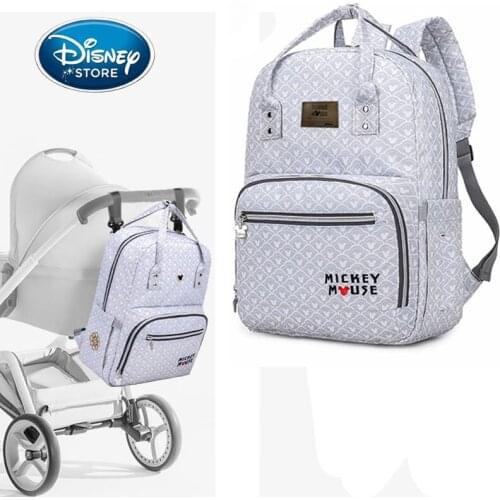 Disney Mummy Bag Backpack Mickey Mouse Baby Diaper Bags Large Capacity Waterproof Mummy Nappy Bag Feeding Bottle Insulation Bags
