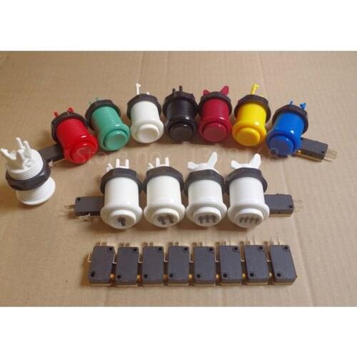 1PCS 28mm Mounting Hole American style Arcade push button 6 Color available 1p/2p/3P/4P For Arcade machine Cocktail Machina