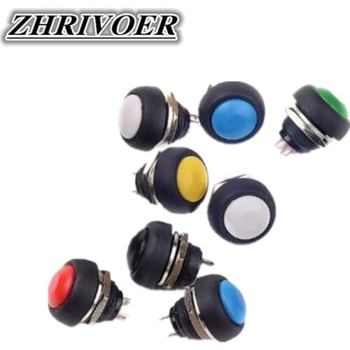 1Pcs 2Pin Mini Switch 12mm 1A waterproof switch pbs33b 12v momentary Push button Switch reset Non-locking pbs-33b