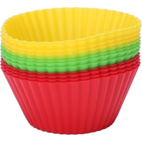 12 pcs Silicone Cake Cupcake Liner Baking Cup Mold