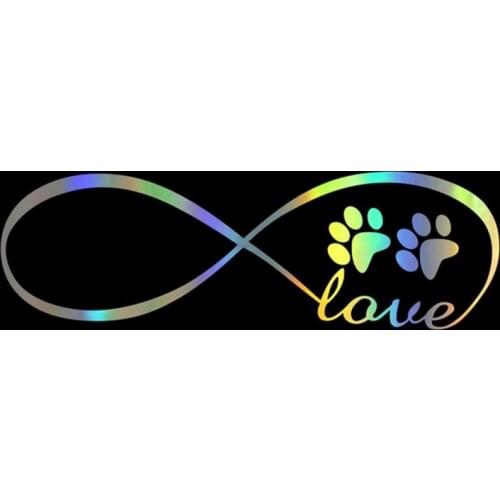 2pcs 13*4cm Car Sticker Vinyl Dog Footprints LOVE Stickers On Car Funny 3D Decal Motorcycle Stickers Car Styling