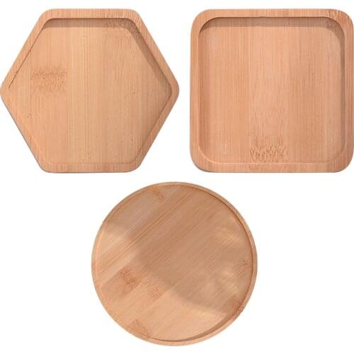 3 Design Flower Pot Holder Fleshy Bonsai Pad Bamboo Tray Wooden Flowerpot Tray For Home Office Decor Planter Pots Mat Stand