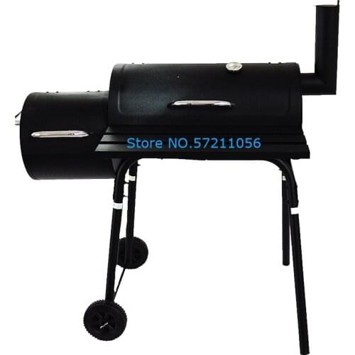 30" BBQ Charcoal Grill Offset Printing Smoking Box Smoker CC1830F with Cover Work Space Outdoor