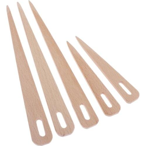 5pcs wooden weaving knitting shuttle stick needle shape DIY tool 11/20cm