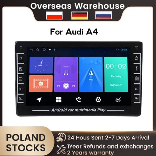 8 inch IPS Car Android Multimedia System For AUDI A4 SEAT EXEO S4 RS4 8E 2002-2008 USB BT WIFI DVR GPS Headunit with button