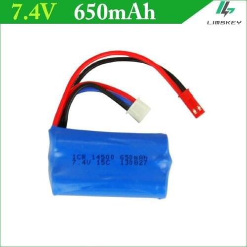 7.4V 650mAH 14500 Lipo Battery For Syma F1 Remote control helicopter li-po 2s battery 650 mAH 7.4 V 14500 15C Toy Battery