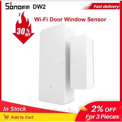 SONOFF DW2 WiFi Wireless Door Window Sensor Detector e-WeLink App Notification Alerts For Smart Home Security Bluetooth Pairing