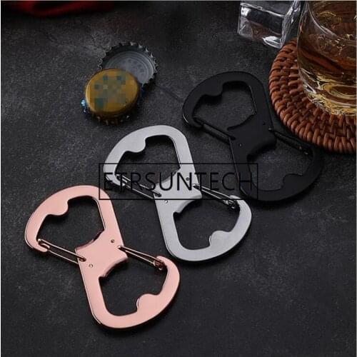 100pcs Stainless Steel Mountaineering Key Buckle Key Chain Car Key Ring Carabiner Clip Bottle Opener Tool