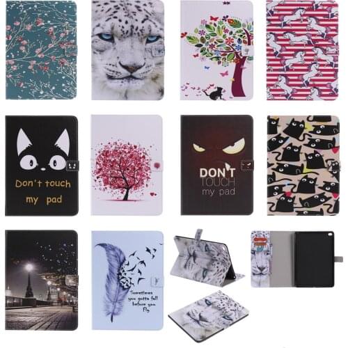 For Apple ipad Air 2 II 9.7'' Case Apricot Print Flip PU Leather Flip smart Cover Case For ipad 6 ipad6 tablet with stand Holder