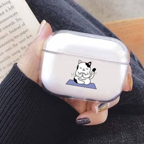 Funny yoga cat Cover For AirPods Pro 3 Air Pods Case Earphone Accessories TPU Protector Airpods3 Case