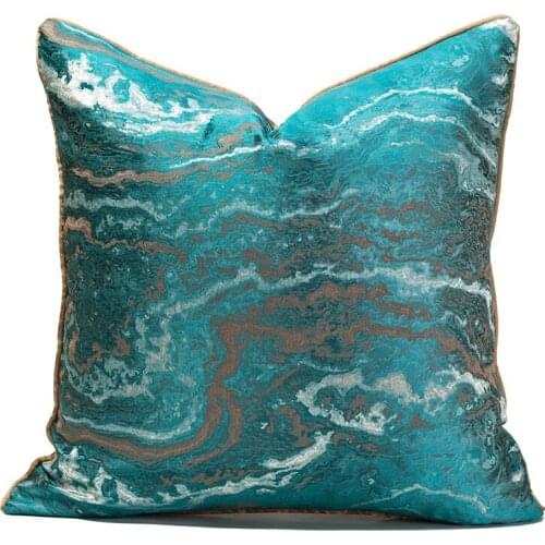 Rock Pattern Pattern Pillow Cover Sofa Cover Blue Single Printed Satin Cushion Cover High Quality
