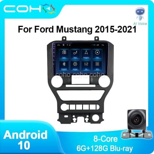 COHO For Ford Mustang Octa-Core 2015-2021 Android 10 Car Radio Multimedia Video Player Navigation GPS 6+128 Blu-ray