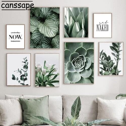Flowers Canvas Prints Succulent Plants Poster Fashion Quotes Art Painting Nordic Wall Modern Pictures Living Room Decoration