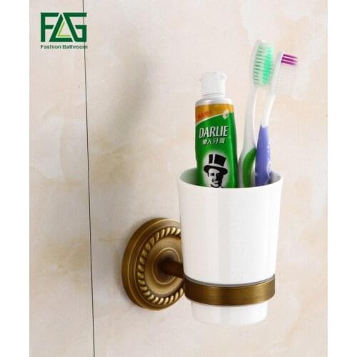 FLG Home Decoration Washroom Toothbrush Holder Antique Single Tumbler&cup Holder Wall Mount Bathroom Accessories G146-12A