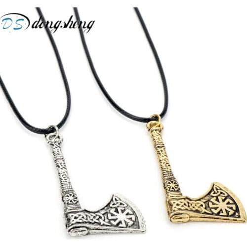 Dongsheng Viking Odin Mamen Nordic Viking Trinity Valknut Vegvisir Compass Amulet Pendant Necklace Men Norse Talisman Jewelry-3