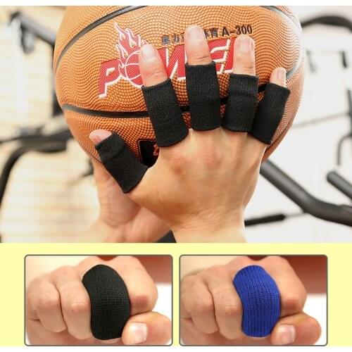 AOLIKES 10Pcs/Set Elastic Finger Sleeves Basketball Sports Safety Thumb Brace Protector For Volleyball Fitness Gym Health Care