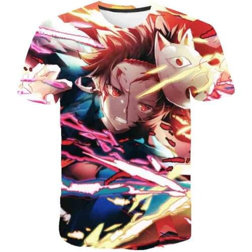 3d printing T Shirt girl Demon Slayer child Japan Anime Harajuku Ghost Blade Graphic Top funny T-shirt boys clothes Streetwear