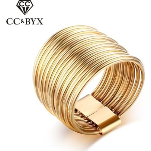 CC Stainless Steel Rings For Women And Men Luxury Jewelry Couple Ring Wedding Party Gift Anel Size 5-9 Free Shipping CC1264