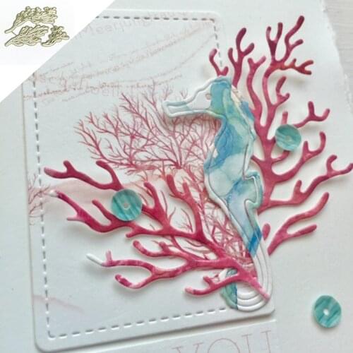 MISS VINTAGE 2021 New Arrival Coral Stencil Metal Cutting Dies For Scrapbooking Practice Hand-on DIY Album Card Craft Decoration