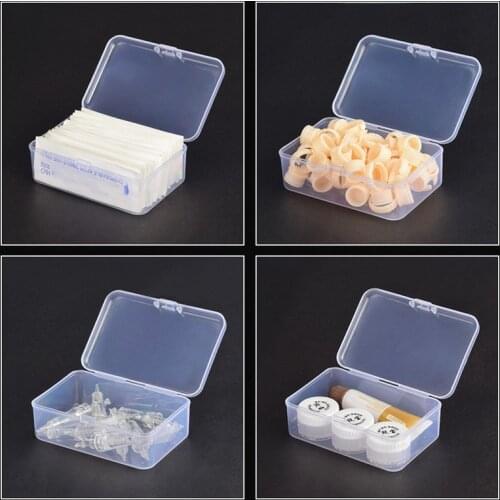 Tattoo Needles Storage Box Transparent Make Up Cotton Pad Swab Color Cup Organize Waterproof Microblading Tattoo Waste Trash Box