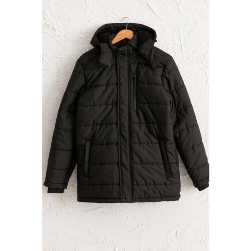 LC Waikiki Mens New Black Down Jacket Mens winter jacket