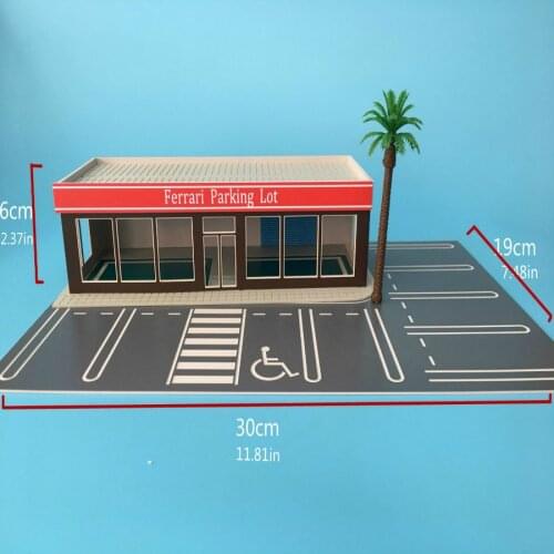 1/64 scale unlight Plastic Landscape model parking and architecture diorama ho train N scale railway layout