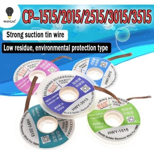 DIY 1.5mm 2mm 2.5mm 3mm 3.5mm 1.5M Length Desoldering Braid Welding Solder Remover Wick Wire Lead Cord Flux BGA Repair Tool