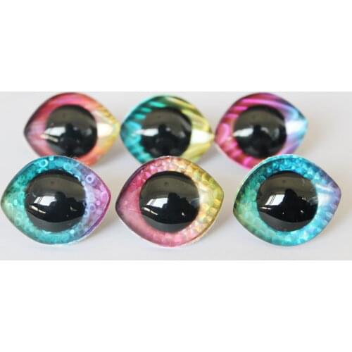 50pcs/lot 23x28mm oval shape clear 3D safety toy eyes +fabric+hard washer for diy doll finding