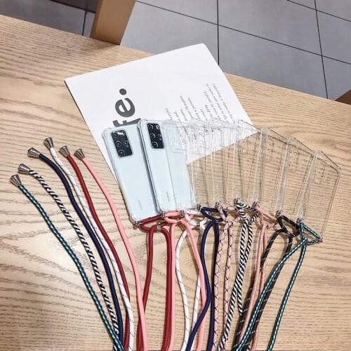 Transparent Phone Case For Huawei Honor P40 P30 P20 Mate 20 X 30 Nova 5i 5Z 5T 6 SE Lite Pro 2019 With Lanyard Neck Strap Case