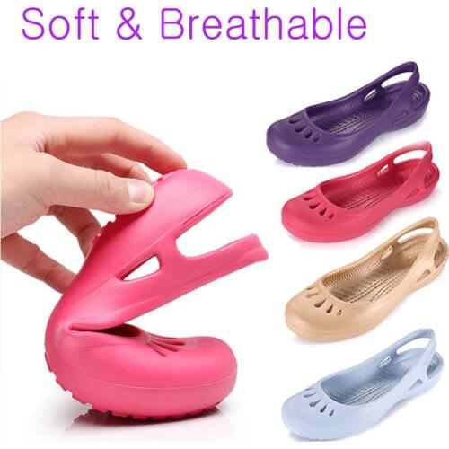 Women Clogs Jelly Sandals Home Non-slip Summer Hole Shoes Female Flat slippers Plastic Female Girls Waterproof EVA Garden Shoes