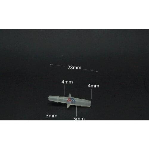 3mm*4mm Straight Reducing Connector Plastic Fitting Barbed Reducing Connector