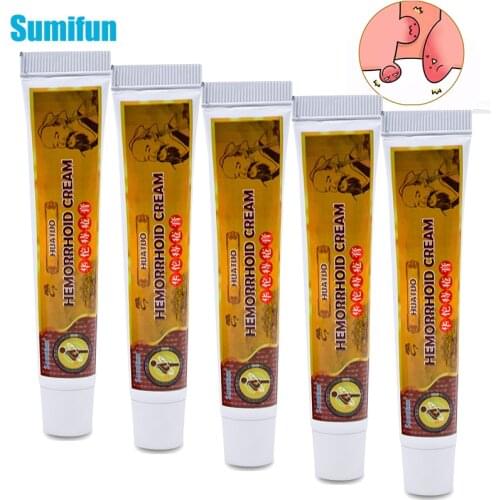 Sumifun 5Pcs Hemorrhoids Ointment Internal and External Anal Fissure Cream Pain Reliving Chinese Herbs Medical Plasters