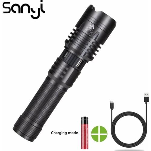 XHP70 LED Flashlight Telescopic Zoom Lantern 5 Mode Torch Flashlamp Waterproof Camping Light Portable Working Inspection Lamp