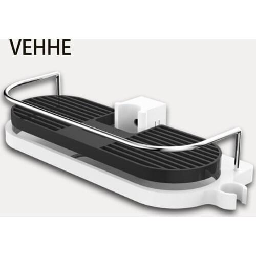VEHHE Convenient Bathroom Storage Adjustable Shelves Shampoo Soap Tray No Drilling Shower Head Holder Household Item