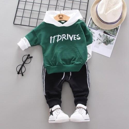 Spring&Autumn Cotton School Uniform Sport Suit Boys Clothing Sets Boy Hooded Tracksuit Clothes Set Kids