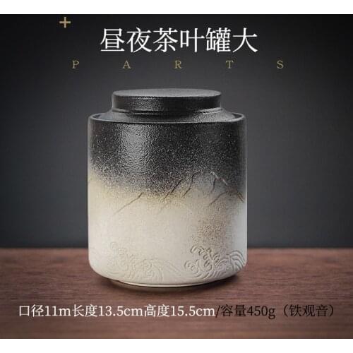 Vintage Tea Leaves Container Ceramic Candy Dried Fruit Tea Can Leaf Japanese White Tea Caddy Te Matcha Canister Set AC50TE