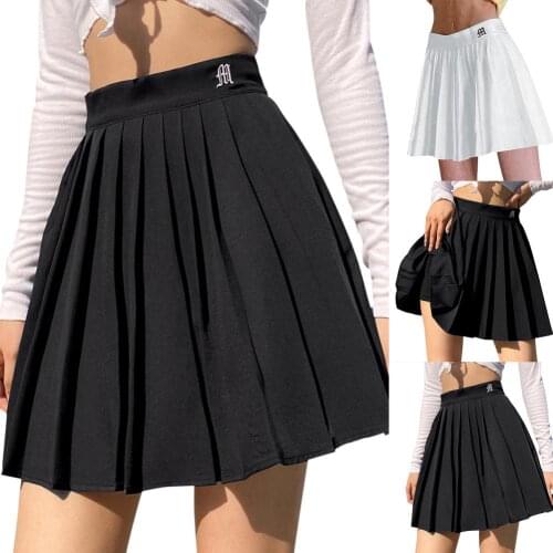 Girls Half-length Skirt High Waist Sexy Embroidery College Style Short Pleated Skirt Mini Skirts for Women