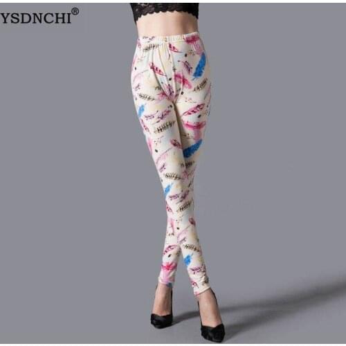 YSDNCHI Fitness Legging Sexy Pants Sporting Work Out Print Women High Waist Elastic Trousers