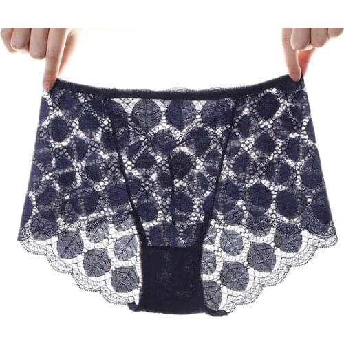 Sexy Lace Seamless Hollow Women Underwear Transparent Breathable Low Waist Leaves Female Panties High Elasticity Thin Breifs