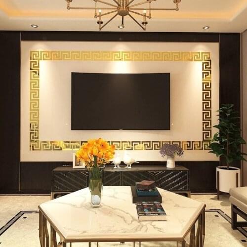 10Pcs 10*10cm Removable Waterproof Acrylic Mirror Wall Stickers Waist Line Tile Mirror Sticker for Living Room Home Decoration