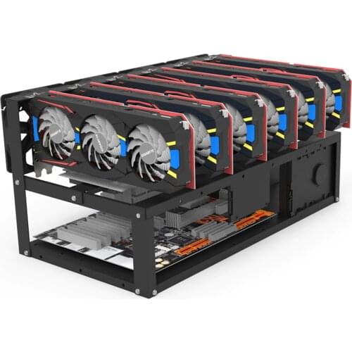 2021 Fast Shipping 6 Slot Durable Open Mining Rig Frame Case Stackable Miner Computer Frame Rig For Bitcon Miner Kit Unassembled