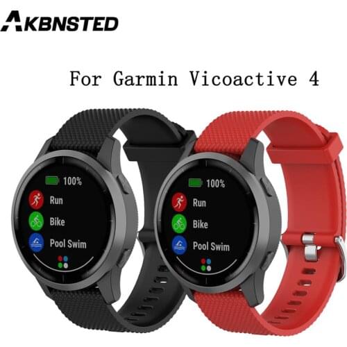 AKBNSTED For Garmin Vivoactive 4 Smart Watch Texture Colorful Silicone Watch Band Replace Wristband Accessories For Vivoactive4