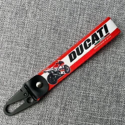 Motorcycle Accessories Embroidery Leather Keychain Key Ring Key chain keyring For Ducati