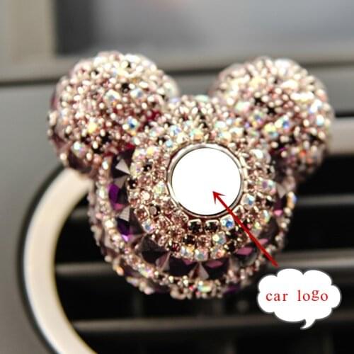Car Logo perfume Diamond Air conditioner Outlet clip decoration Car Air Freshener Car Styling Lady Perfumes 100 Original