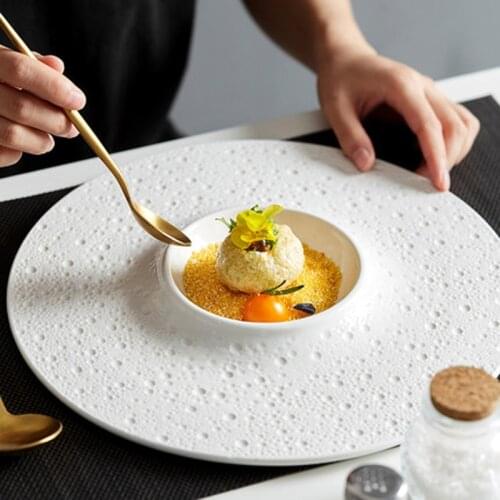 White creative western food plate Nordic high-end French cuisine Italian cuisine tableware pasta plate dessert plate des